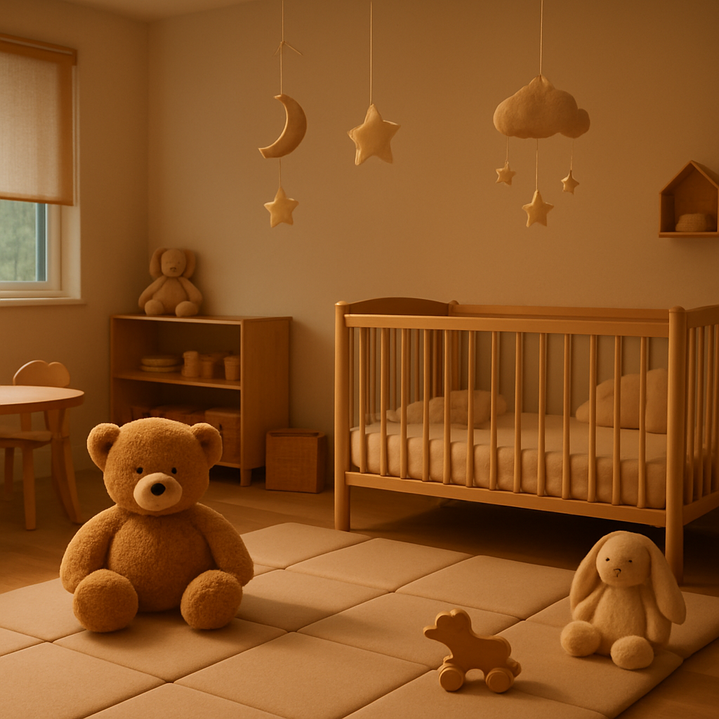 Cosy infant and nursery room at Honey Tots Long Day Care with soft toys and safe cots